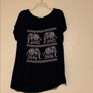 Blue Elephant print blouse
